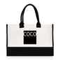 Women's Jute Bag Beach Bags Shopping Bag for Lady Reusable Large Capacity Text Printing Series Tote Bags Handbag 2024