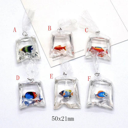 10pcs Kawaii Colorful Tropical Fish Resin Charms Water Bag Fish Earring Keychain Pendant Accessory Diy Crafts Jewelry Make