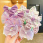 1Set Big Bow Flower Elastic Hairbands Children Girls Sweet Hair Ties Fashion Headbands Hair Accessories Rubber Band For Kid