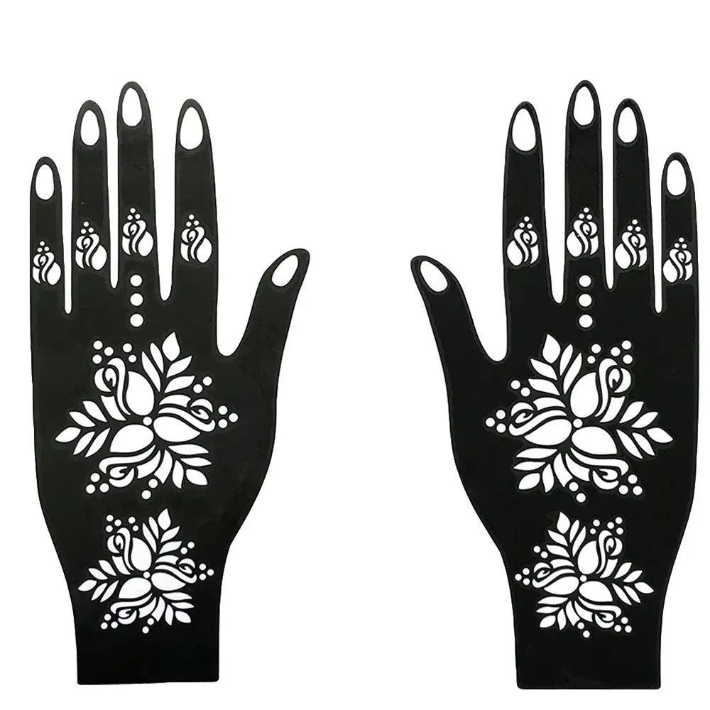 Cool Wedding Tool Hand Foot Temporary Tattoo Body Art Sticker Henna Stencil Tattoo Stencil Template