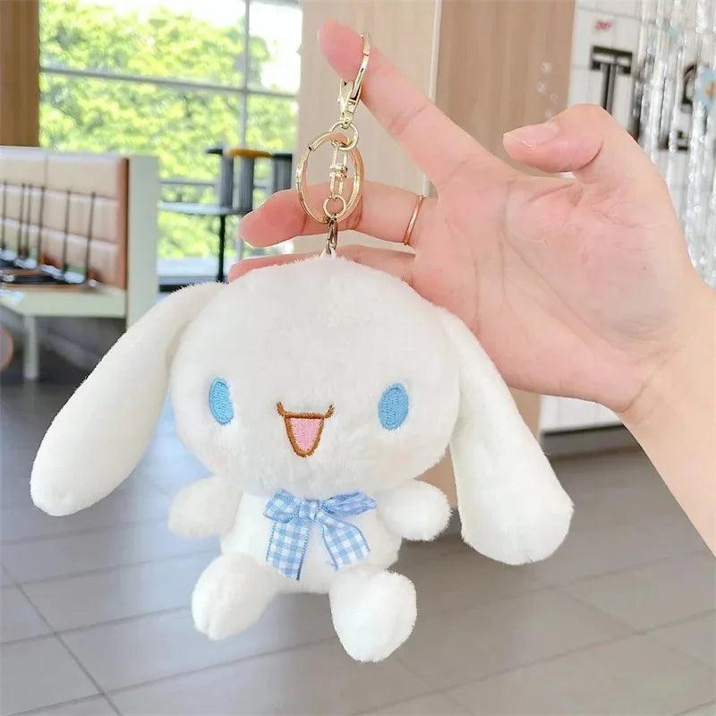 13CM Sanrio My Melody Cinnamoroll Kuromi Hello Kitty Purin Plush Anime Kawaii Plushie KeyChain Bag Decoration Doll Kids Gift Toy