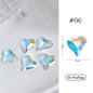 1Bag 3D Heart Nail Rhinestones Water ripple flat bottom love Charms Crystal Nail Art Decorations Gem Kawaii Resin Nails Gems