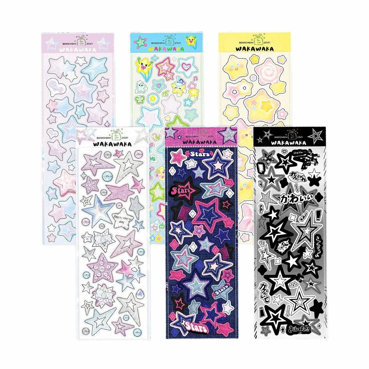 Korean Style Cute Journal stickers Hot KPOP Toploader Decoration Scrapbooking Material Kawaii Star Holographic Deco Seal