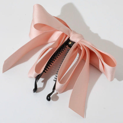 Lystrfac New Banana Clip Bow Hair Clips for Women Girls Back Head Double Layer Hairpin Horsetail clip Fashion Hair Accessories