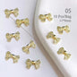 Butterfly Shaped Gold Silver Nail Charms Metal Alloy 3D Nail Rivets Gems Decoration Manicure Jewelry Accessories Nail Supplies