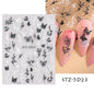 5D Belt Nail Sticker Summer Nail Art Decals Flowers White Daisy 3D Manicure Nail Gel Self Adhesive Stickers Designs Decorations