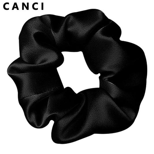 100% Pure Mulberry Silk Large Scrunchies Rubber Bands Hair Ties Gum Elastics Ponytail Holders for Women Girls 19 Momme 5CM