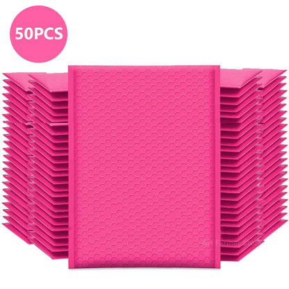 50pcs Shipping Packaging Pink Bubble Mailer Small Business Supplies Mailing Bags Packing Bag Packages Envelope Mailers Office