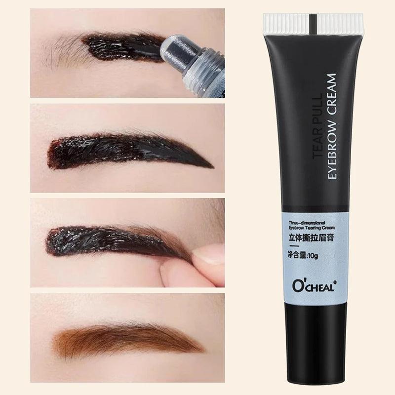 4 Colors Henna Eyebrow Tattoo Cream DIY 15-minute Profession Fast Easy Brow Dye Gel Semi Permanent Eyebrows Tint Dye Makeup