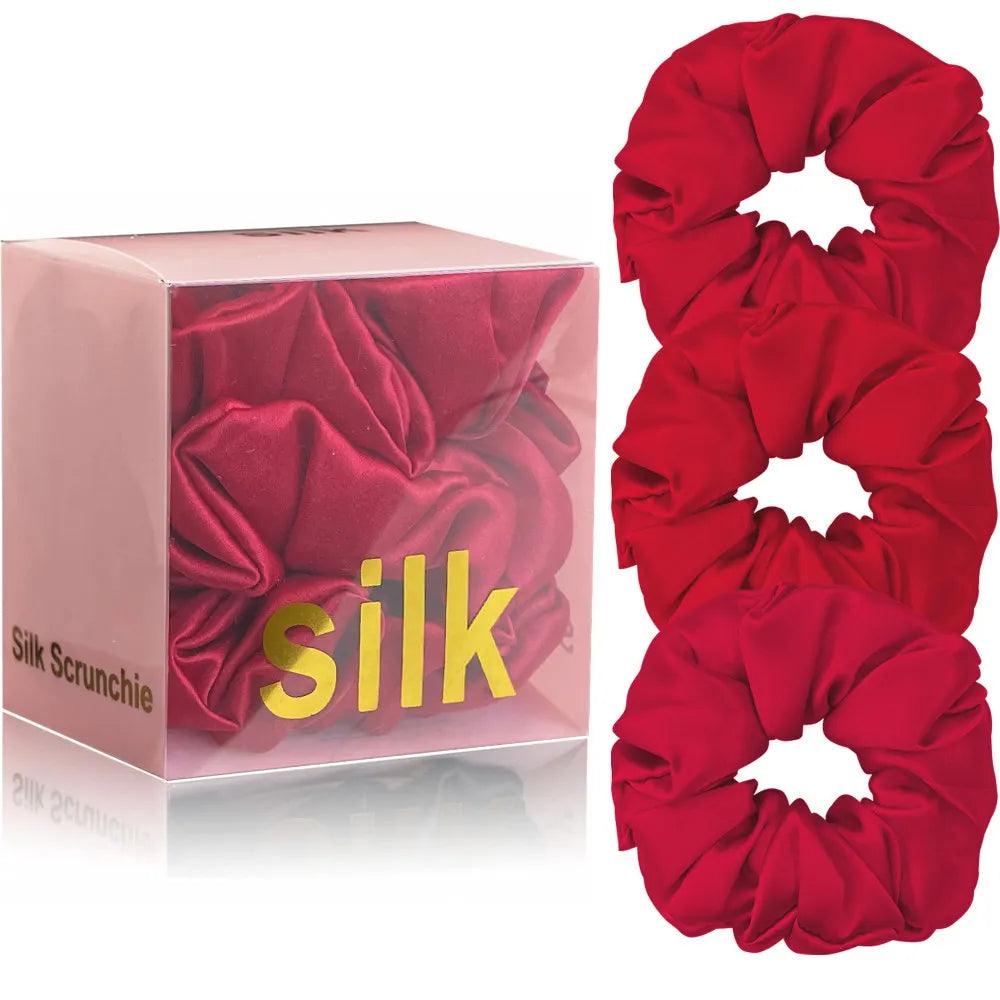 1 Box 100% Pure Mulberry Silk Hair Scrunchies Silk Hair Ties Hairbands Skinny Scrunchies Ponytail Holders Hair Care Accessories