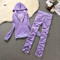 Y2K Velvet Tracksuit New Women Clothing 2 Piece sets Autumn Women's Couture Elegant Hoodies Sweatshirt and Casual Pants Set