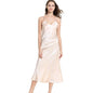 Women's Satin Nightgown Long Slip Sleep Dress Silk V Neck Sleepwear Solid Color Nightwear