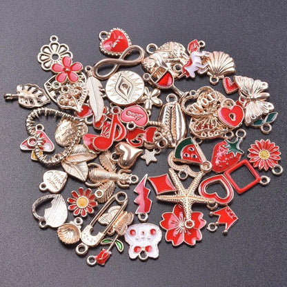 New Kawaii 10PCS/Lot Bulk Random Mix 4 Color Dripping Oil Alloy Pendant Enamel Charms For Jewelry Women DIY Handmade Accessories