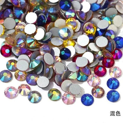 ss3-ss30 AB plating Crystal Rhinestones Non Hot Fix Flat Back Strass & Fabric Garment rhinestones for nails Decorations