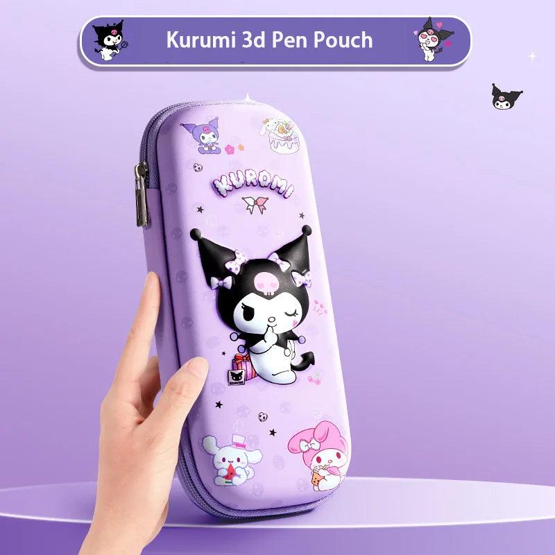 Sanrio Series Kuromi Pencil Bag Girls Pencil Case Cartoon Cute Girls Stationery Bags Sanrio Girls New Popular High-value