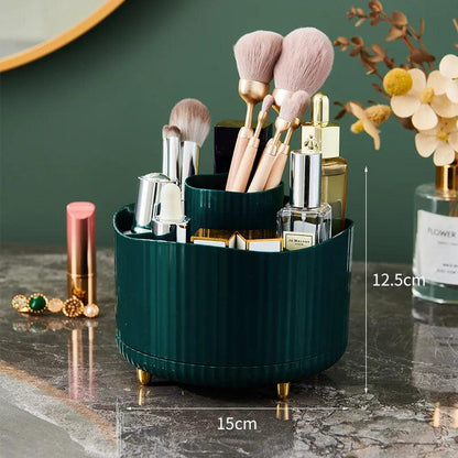 360 Rotating Makeup Organizer Bedroom Desktop Cosmetic Storage Box Portable Lipstick Makeup Brush Pen Holder for Bathroom Home