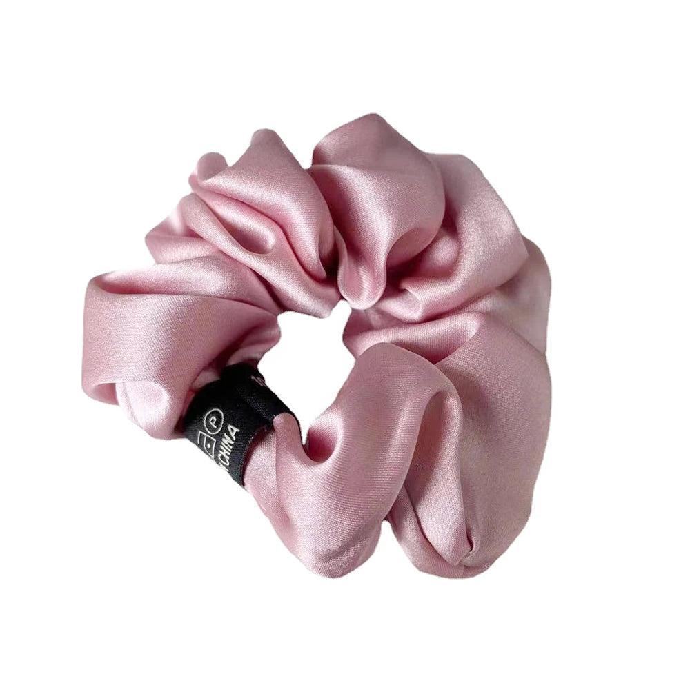 100% Pure Mulberry Silk Large Scrunchies Elastics Bands Hair Ties Ponytail Holders Pure Color Hair Accessories for Women Girls