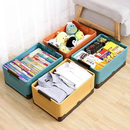 Foldable storage box for books, clothes, storage and arrangement Plastic household storage box Car folding space saving function