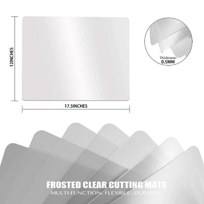 Clear Flexible Plastic Cutting Board Mats Set Frosted Clear Kitchen Cutting Board Clear Mats 17.5 x 12 Inches Set of 7 - HighGloss Shop