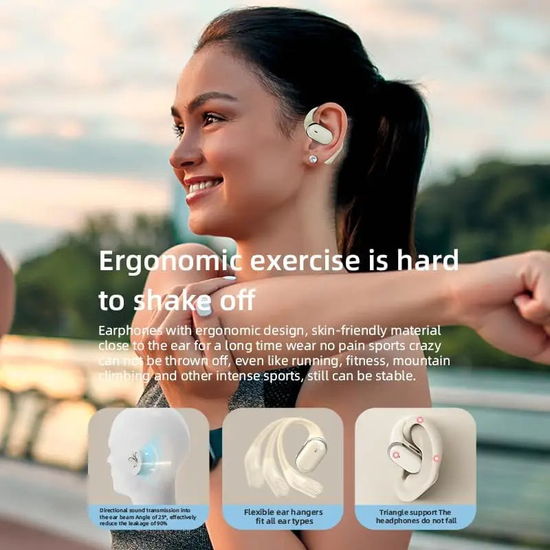 Sports Wireless Earphones with Mics, Touch Control TWS Earbuds, LED Power Display,Hifi Stereo Sound Bluetooth 5.4 OWS Headphones