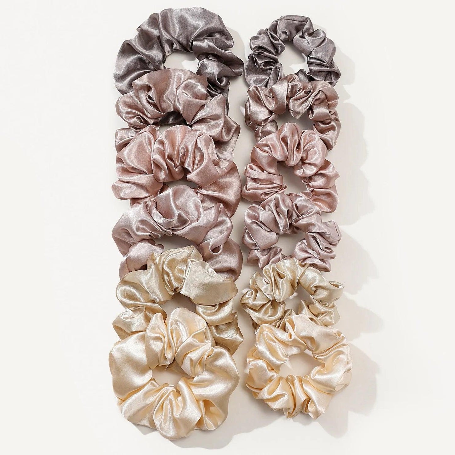 12PCS Soft fashion Satin Colorful Large Intestine Hair Band Hair Accessories hair scrunchies