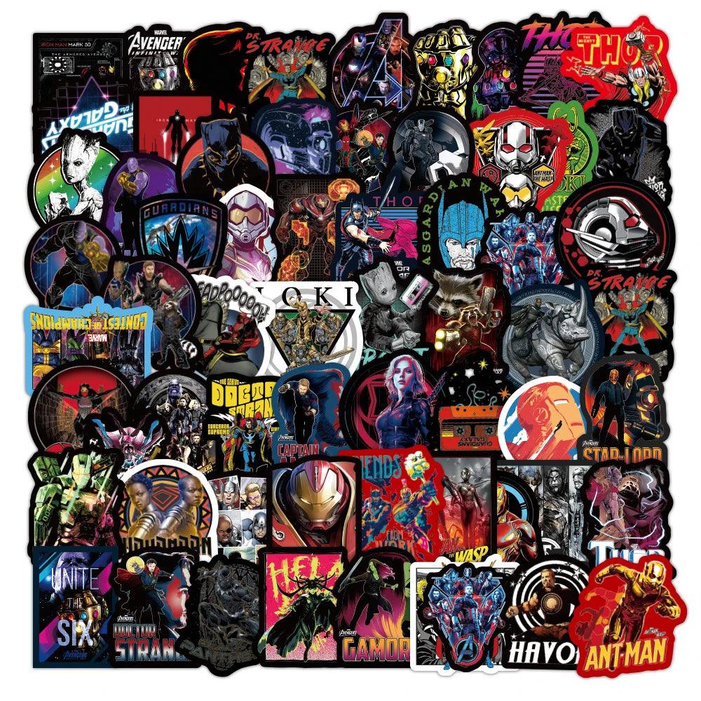 10/30/50/100/200Pcs Disney Super Hero Anime Waterproof Stickers Cartoon Decals Skateboard Motorcycle Laptop Car Cool Sticker Toy