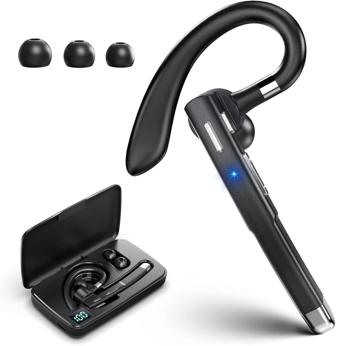 2024 Newest 520 Bluetooth Headset Wireless Headphones CVC8.0 Dual Mic Handsfree Noise Cancelling Earphones For All Smart Phones