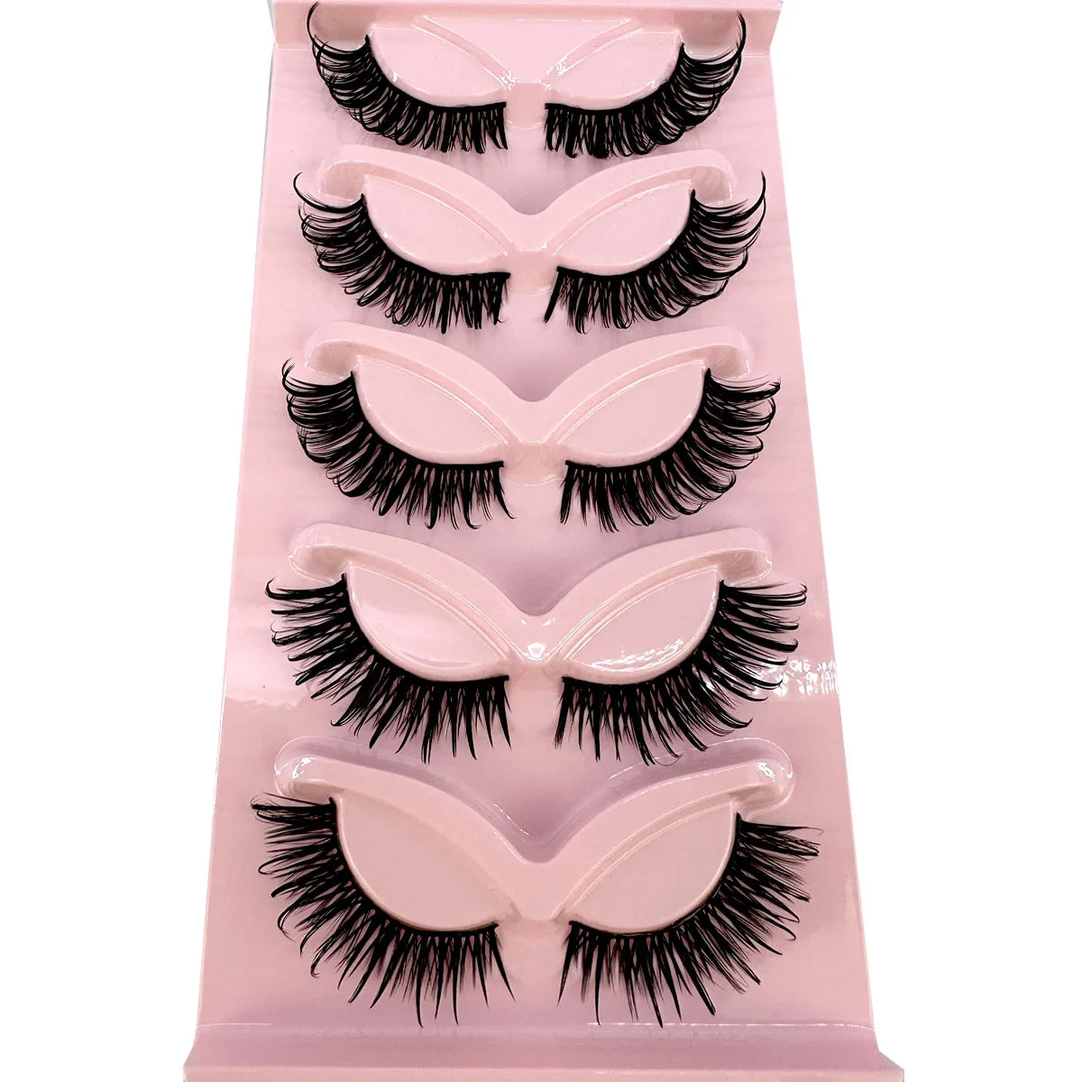 New Cat Eye Lashes Mink Eyelashes 3D Curl Winged Natural Realistic Messy End Eye Elongated Thick False Eyelashes Soft Fake Lashe