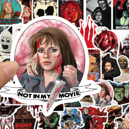 50/100PCS Halloween Stickers, Horror Movies, Thriller Characters, Waterproof Graffiti Stickers