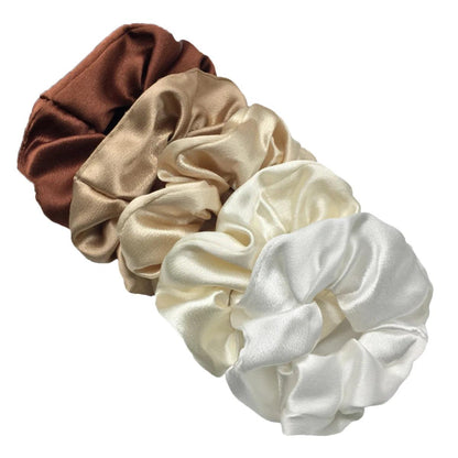 10/5pcs/lot Accessoires Women Girls Silky Satin Hair Scrunchies Solid Elastic Elegant Rubber Band Headwear Holder Scrunchy Black