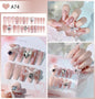 24pcs Luxury Handmade Nail Art Glossy Long Ballet Fake Nails Full Rhinestone Press On Nails Y2K False Nails For Women Girl Party