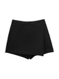 TRAF Women Fashion Pareo Style Asymmetric Shorts Skirts Vintage High Waist Side Zipper Female Skort Mujer