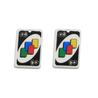 10pcs/pack Funny Board Game Acrylic Playing Cards Charms Double Sided Cartoon Earring Keychain Necklace Pendant Jewelry DIY