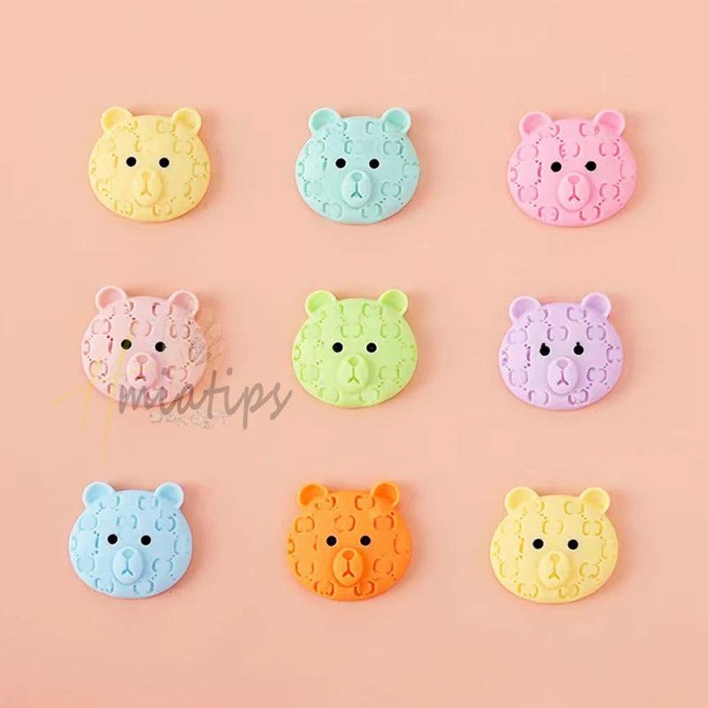 10PCS Cute Dopamine Wearing Resin Cartoon Rabbit Handmade Bear Kawaii Accessories Manicure Tool Acrylic Press On Nails - HighGloss Shop