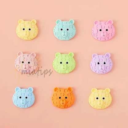 10PCS Cute Dopamine Wearing Resin Cartoon Rabbit Handmade Bear Kawaii Accessories Manicure Tool Acrylic Press On Nails - HighGloss Shop