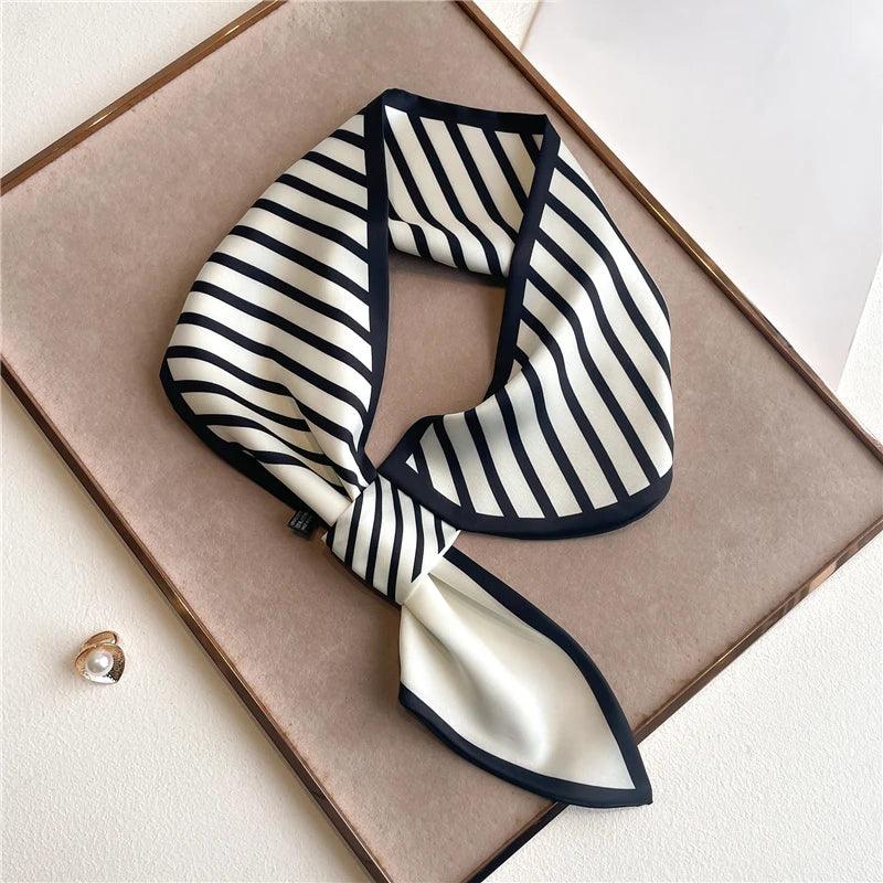 2023 New Luxury Brand Skinny Neckerchief Scarf For Women Satin Silk Ribbons Bandana Ladies Neck Tie Wrist Wrap Shawl Echarpe