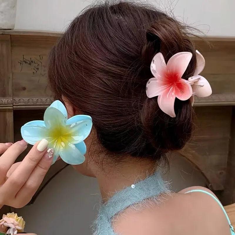 Hawaiian Flower Hair Claw Clips Large Claw for Thick/Thin Hairpins for Women Girls Barrettes Beach Summer Hair Accessories Gifts