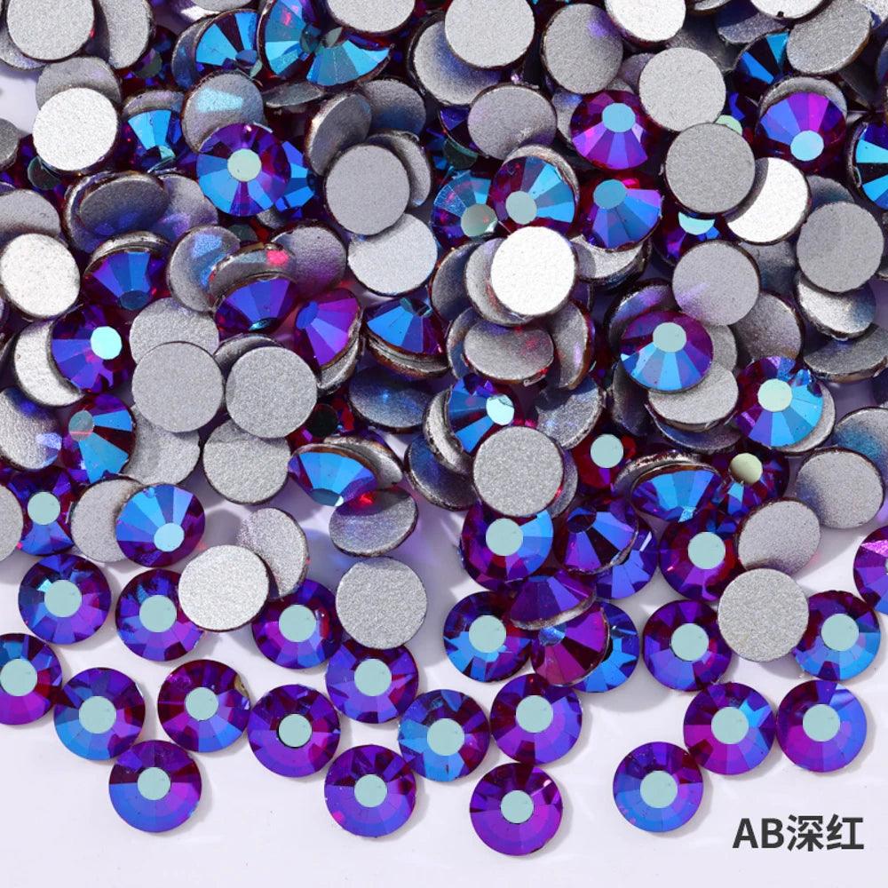 ss3-ss30 AB plating Crystal Rhinestones Non Hot Fix Flat Back Strass & Fabric Garment rhinestones for nails Decorations