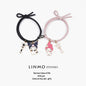 1 Pair Sanrio Accessories Bracelet Kuromi Melody Magnetic Small Rubber Band Couple Girlfriend Cartoon Aluminum Alloy Girl Gift