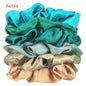 25/10//6pcs Satin Scrunchies Girls Elastic Hair Band Ponytail Holder Ties Rubber Bands Fashion Women Accessories Solid Scrunchy