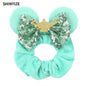 New Chic Disney Mickey Mouse Ears Hair Scrunchies Sequins 4"Bows Elastic Headband Women Velvet Girls DIY Hair Accessories Gift