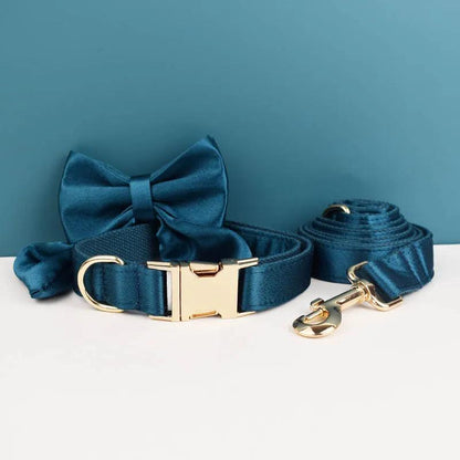 Luxury Personalized Dog Collar  Leash set custom，custom Logo detachable dog bow tie collar designer dog collar and leash set