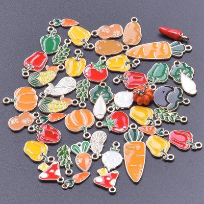 New Kawaii 10PCS/Lot Bulk Random Mix 4 Color Dripping Oil Alloy Pendant Enamel Charms For Jewelry Women DIY Handmade Accessories