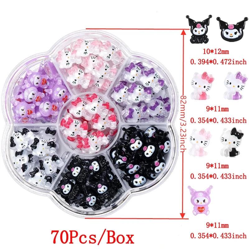 Sanrioed Hello Kitty DIY Nail Art Jewelry Decor Kawaii Kuromi Charms For Manicure DIY Nail Parts Rhinestone Toy Gift for Girls - HighGloss Shop