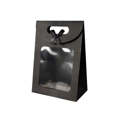 5/10/20pcs Transparent Window Gift Bags For Wedding Birthday Home Party White Black Packaging Box Baking Takeaway Bag