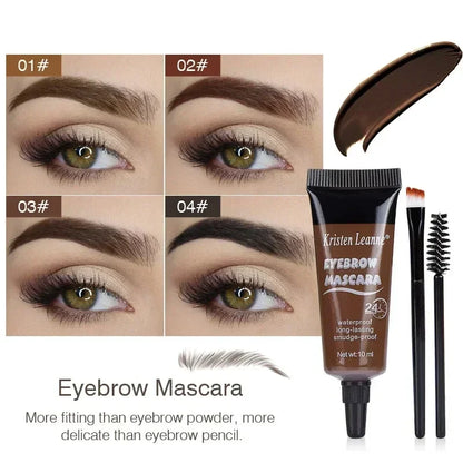 Natural 4 Colors Liquid Dyeing Eyebrow Cream Set Waterproof Durable Brown Tint Eyebrow Henna Mascara Eyebrows Paint Makeup