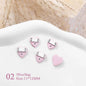 5pcs Pink Black Heart Star Flower 3D Nail Charms Y2K Style Inlaid Rhinestone Nail Jewelry Parts Nail Art Decoration