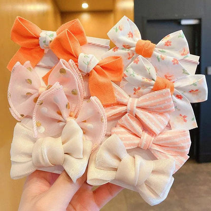 1Set Big Bow Flower Elastic Hairbands Children Girls Sweet Hair Ties Fashion Headbands Hair Accessories Rubber Band For Kid