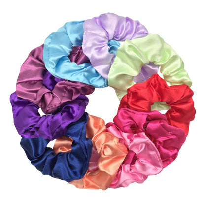 25/10//6pcs Satin Scrunchies Girls Elastic Hair Band Ponytail Holder Ties Rubber Bands Fashion Women Accessories Solid Scrunchy