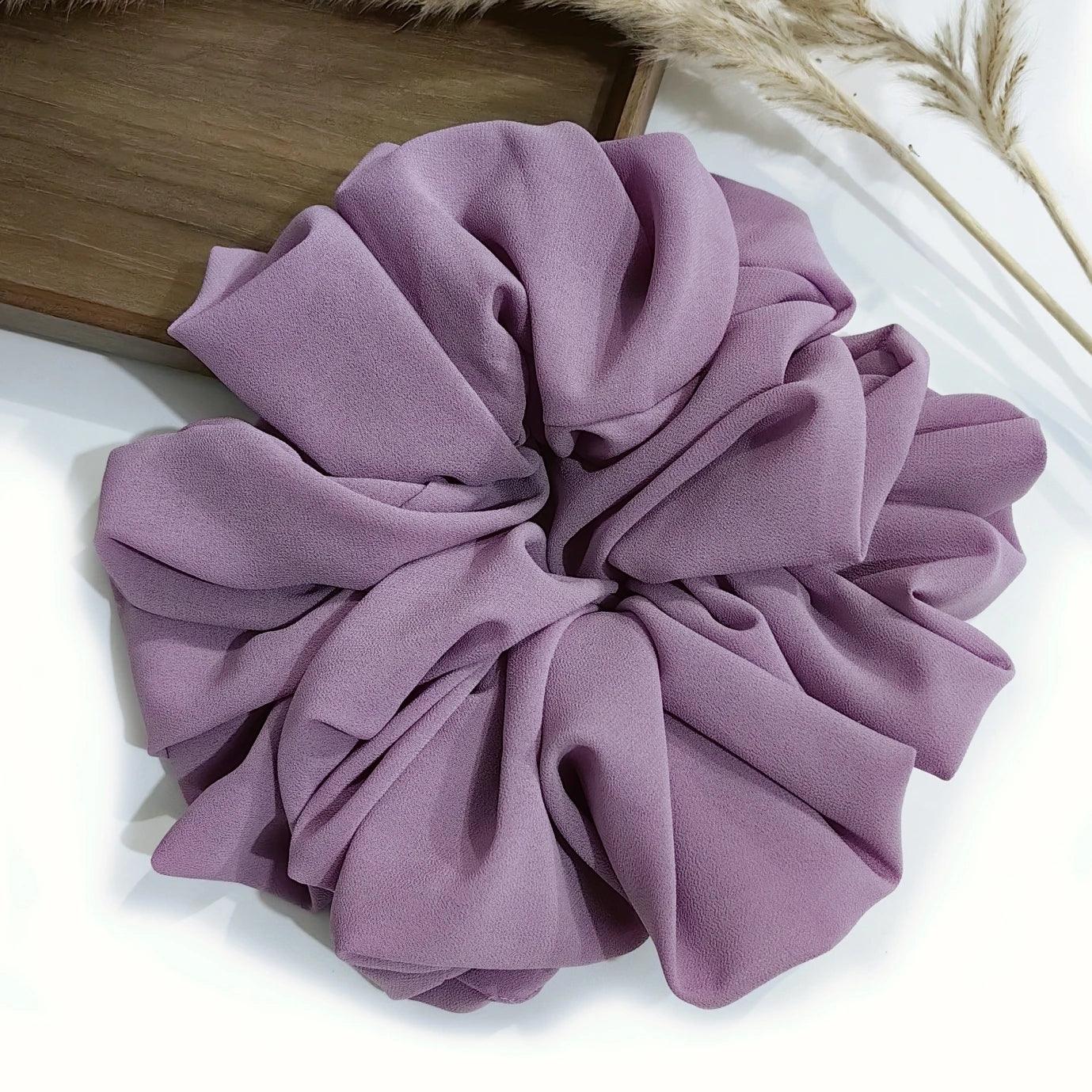 Big Size Chiffon Scrunchies For Muslim Women Custom Elastic Volumizing Oversized Neat stitching Malaysian Bunch Hair Tie